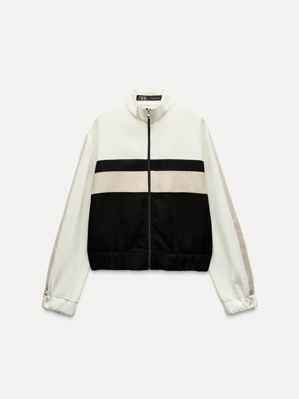 Side Stripe Zip Up Bomber Jacket
